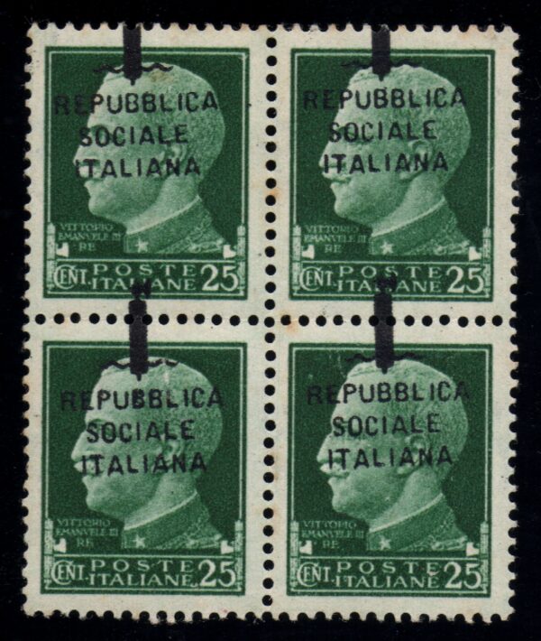 1700-Cent. 25 -Tiratura di Verona - Soprastampa fort. spostata in alto - - Image 4