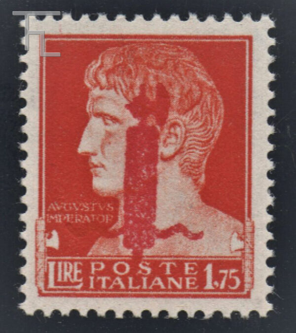 28600-L. 1,25 - Soprastampa II tipo - in rosso -