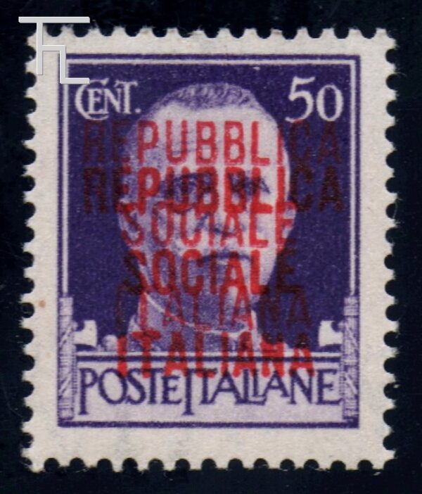 13800-Cent. 50 - Doppia soprastampa in arancio - - Image 2