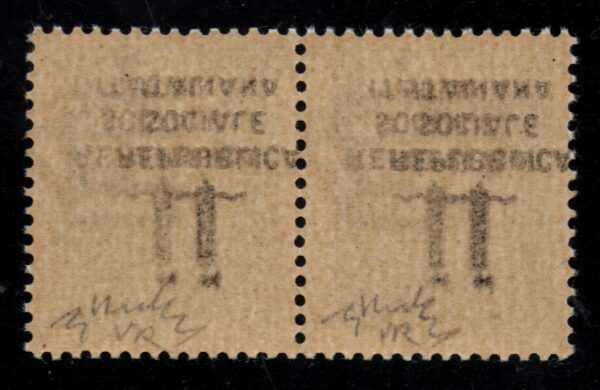 2655- Cent.25 - doppia soprastampa e decalco capovolti - coppia- - Image 3